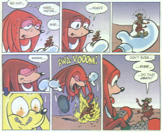 Knuckles having a 'snack'