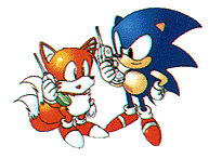 Sonic and Tails with cellular phones